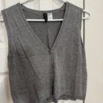 Featured thumbnail for Pale grey sleeveless cardigan