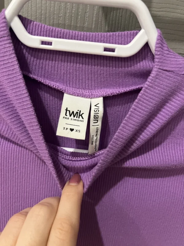 Image for T-shirt col roulé mauve