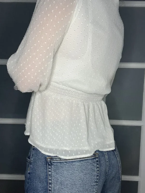 Image for Amisu white plumetis blouse size L