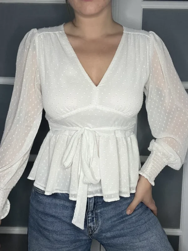 Image for Amisu white plumetis blouse size L
