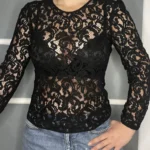 Featured thumbnail for Black lace blouse Michael Kors
