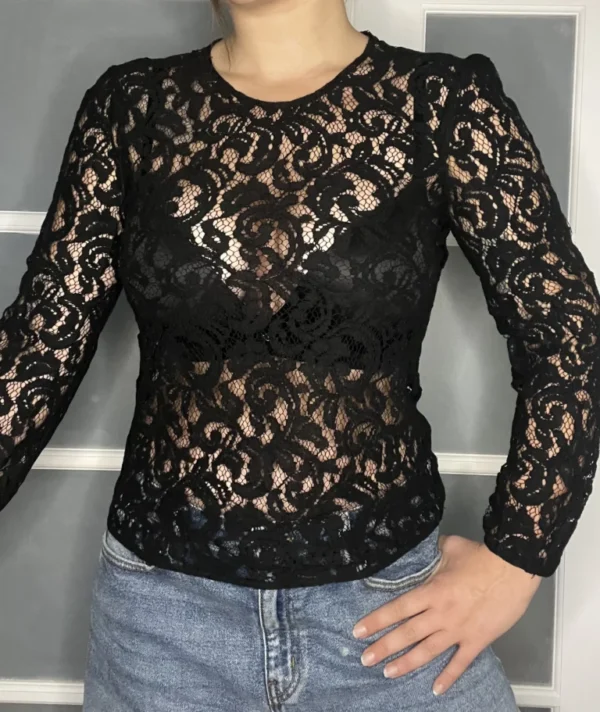 Featured image for Black lace blouse Michael Kors