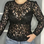 Thumbnail for Black lace blouse Michael Kors
