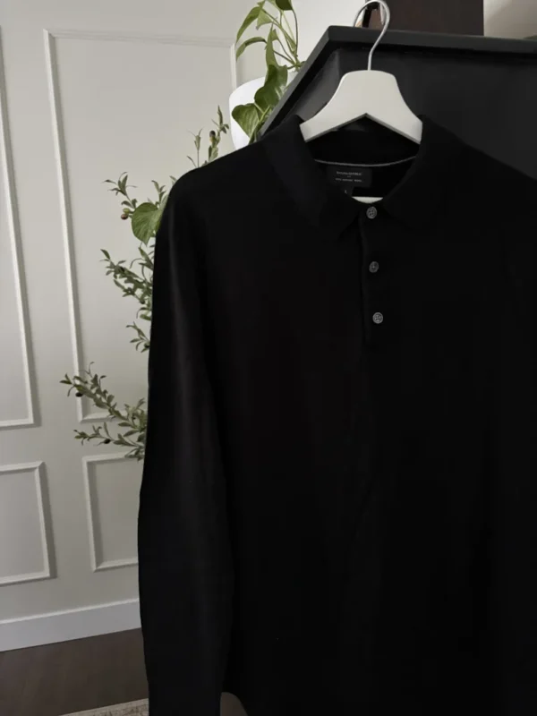 Featured image for NEW - Black merino wool polo shirt