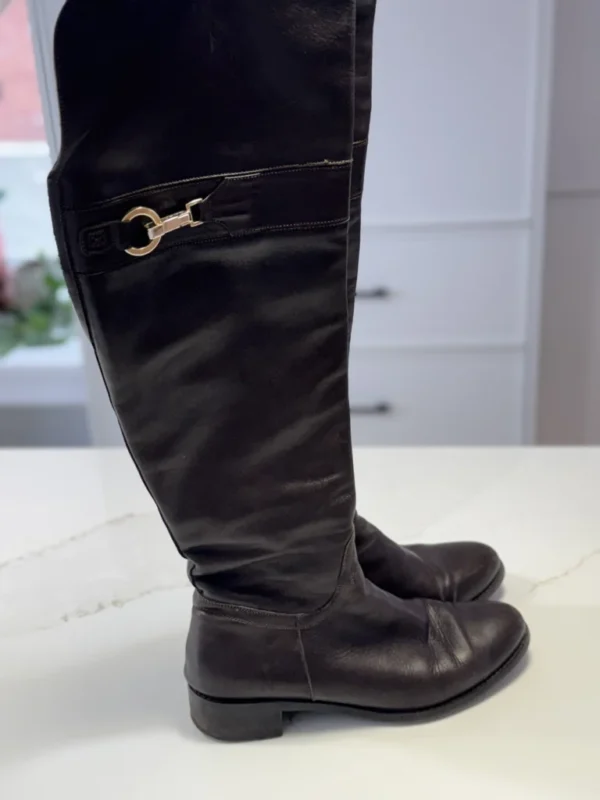 Image for Browns Couture" high boots in chocolate brown leather