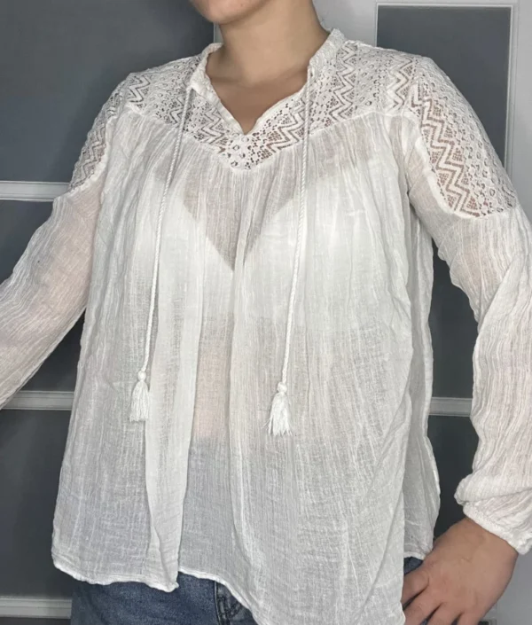Featured image for Ralph Lauren white lace blouse