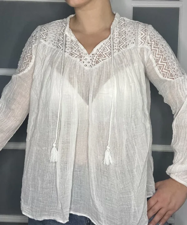 Image for Ralph Lauren white lace blouse