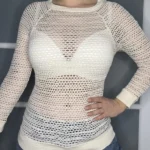 Thumbnail for Isabel Marrant fishnet blouse size 2