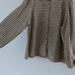 Thumbnail for Blouse gingham à manche bouffante
