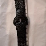 Thumbnail for Black elastic belt, faux patent leather