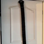 Thumbnail for Black elastic belt, faux patent leather