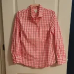Featured thumbnail for Chemise à manches longues motif vichy rose J Crew