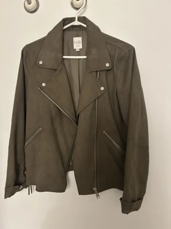 Image for TWIK suede coat olive green