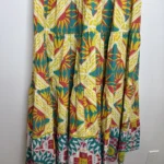Thumbnail for RO'S GARDEN Daphne Short-Sleeve Midi printed colourful tiered Dress size small