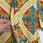 Thumbnail for RO'S GARDEN Daphne Short-Sleeve Midi printed colourful tiered Dress size small
