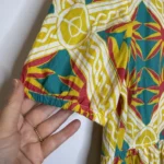 Thumbnail for RO'S GARDEN Daphne Short-Sleeve Midi printed colourful tiered Dress size small