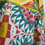Thumbnail for RO'S GARDEN Daphne Short-Sleeve Midi printed colourful tiered Dress size small