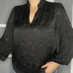 Thumbnail for Joie black blouse size M floral