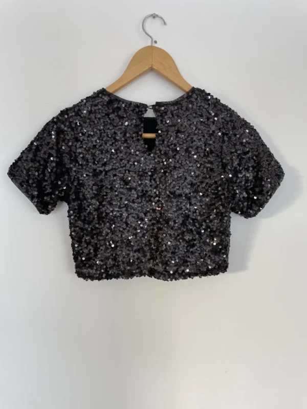 Image for Chandail court à paillettes noires