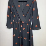Featured thumbnail for Everly Black chiffon Dress with fix novelty Print dress size large