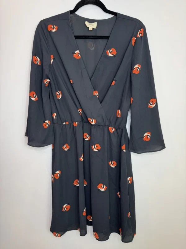 Featured image for Everly Black chiffon Dress with fix novelty Print dress size large