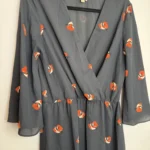 Thumbnail for Everly Black chiffon Dress with fix novelty Print dress size large