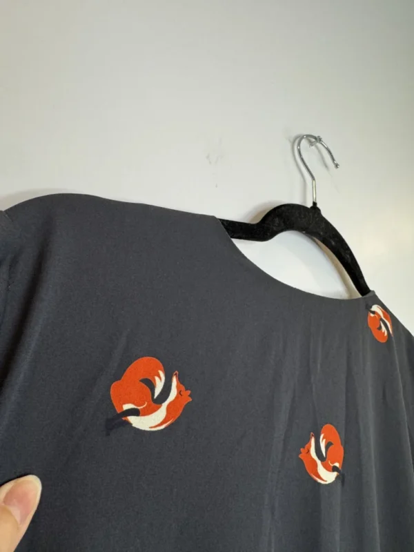 Image for Everly Black chiffon Dress with fix novelty Print dress size large