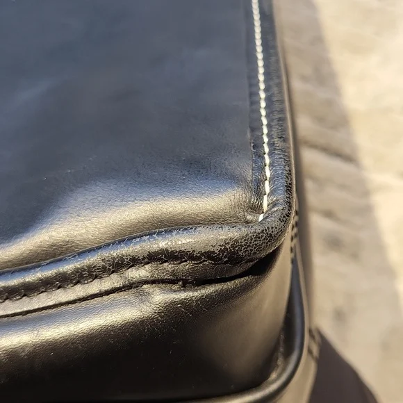 Image for Sac de travail en cuir noir Longchamp