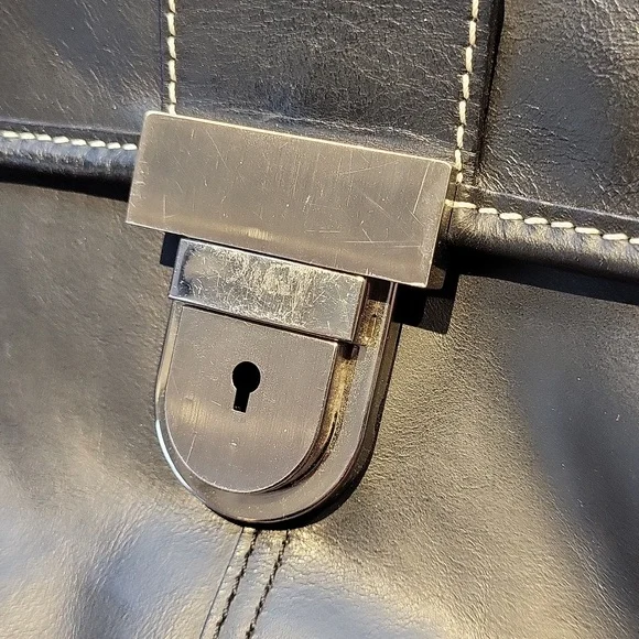 Image for Sac de travail en cuir noir Longchamp