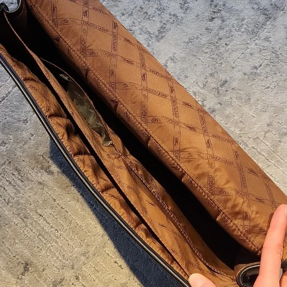 Image for Sac de travail en cuir noir Longchamp