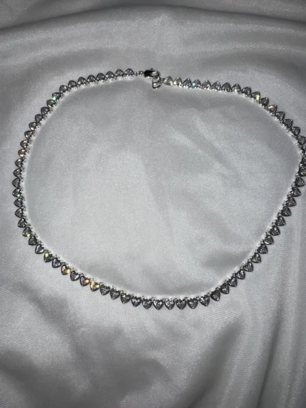 Image for Collier tennis zircon en forme de coeur