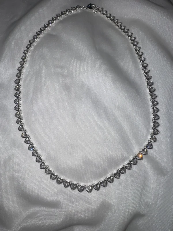 Image for Collier tennis zircon en forme de coeur