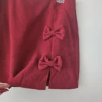 Thumbnail for Wine red skirt with buckles