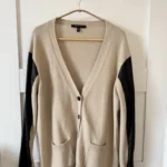 Featured thumbnail for 🎄🌟Cardigan beige 100% merino/leather dark brown