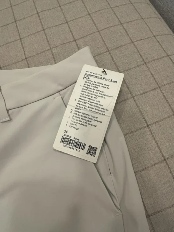 Image for Pantalon commission ajusté LULULEMON grège (taille 34)