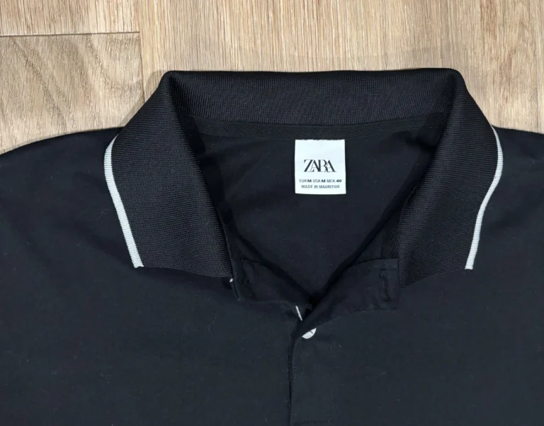 Image for Polo noir tissu léger ZARA (M)