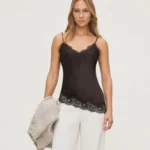 Thumbnail for Satin cami with lace