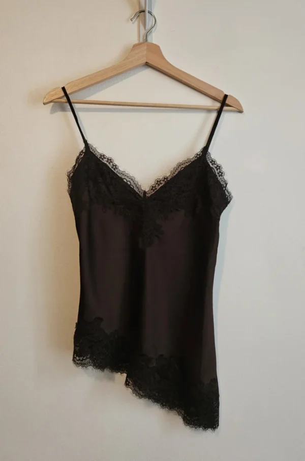 Image for Satin cami with lace