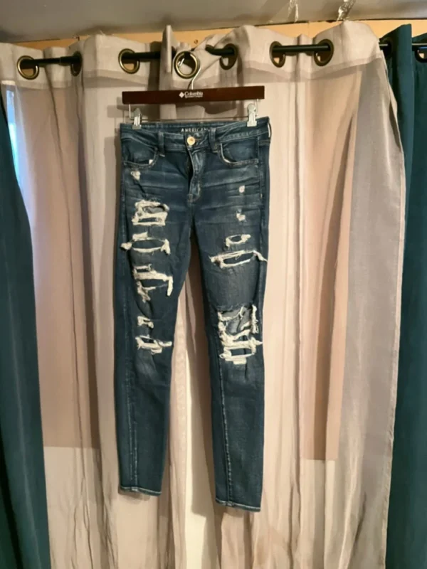 Image for 2 paires de jeans troués skinny AE