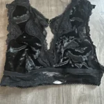Featured thumbnail for Bralette suede et dentelle noire