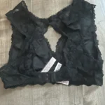 Thumbnail for Bralette suede et dentelle noire