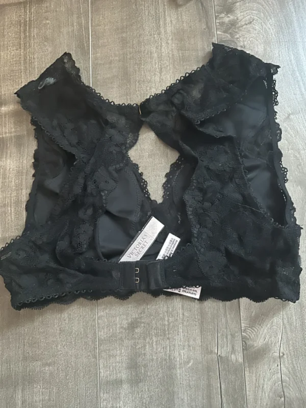 Image for Bralette suede et dentelle noire