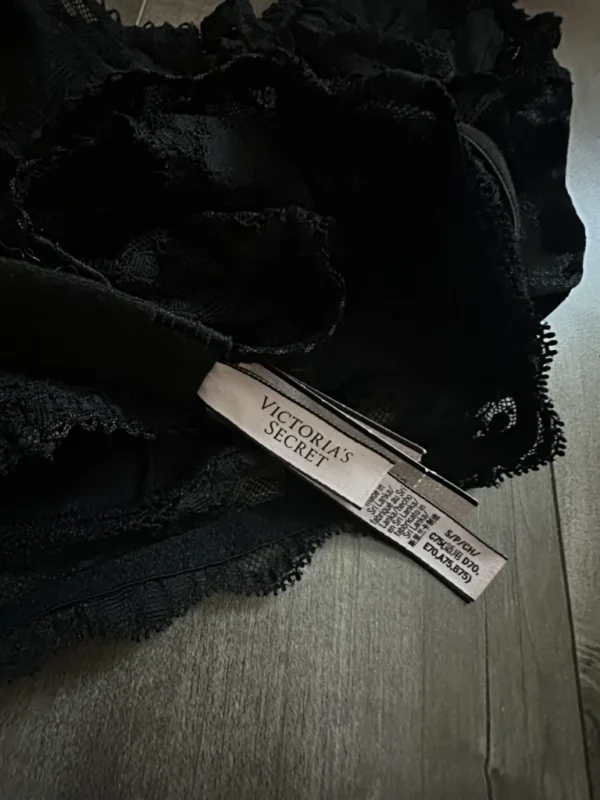 Image for Bralette suede et dentelle noire