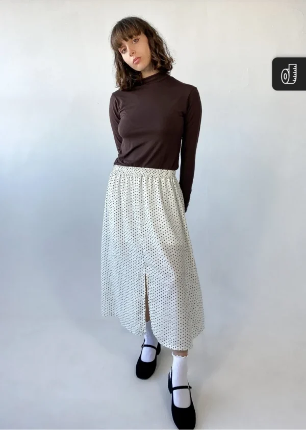 Image for Midi skirt with polka dots