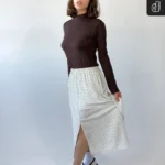Thumbnail for Midi skirt with polka dots