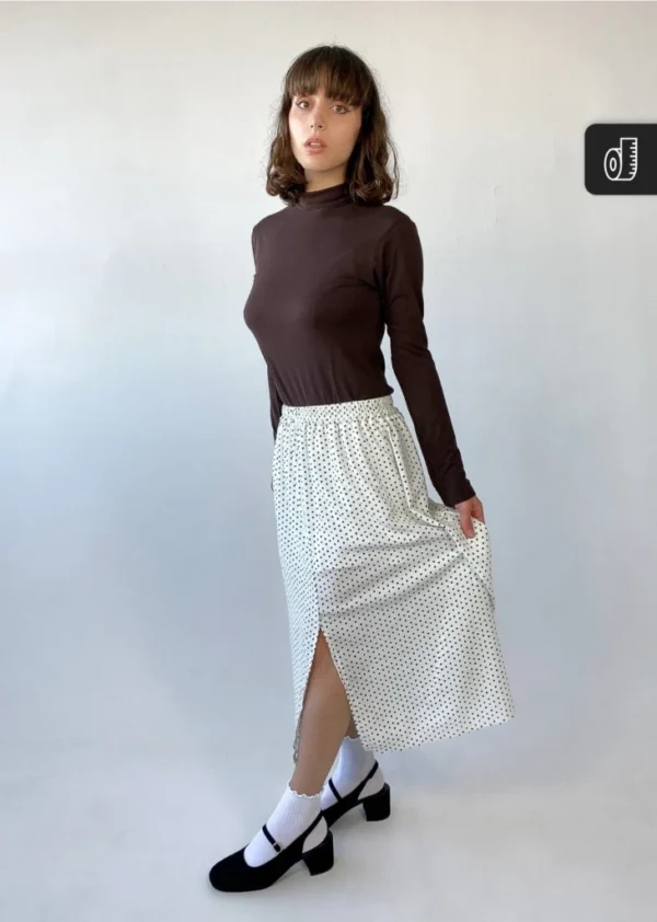 Image for Midi skirt with polka dots