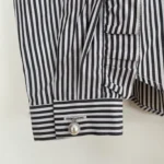 Thumbnail for Pink Tartan blouse à rayures 100% coton col montant avec volants et perles - Taille 4