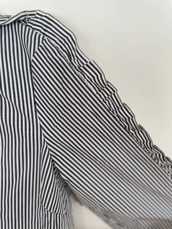 Image for Pink Tartan blouse à rayures 100% coton col montant avec volants et perles - Taille 4