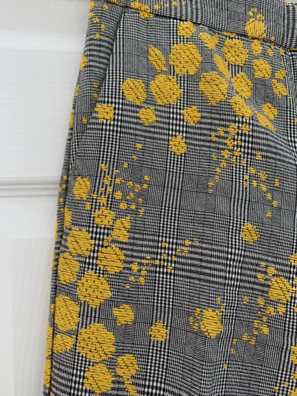 Image for Checkered pants with embroidery detail