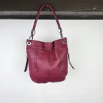 Featured thumbnail for Sac à main en cuir véritable couleur magenta